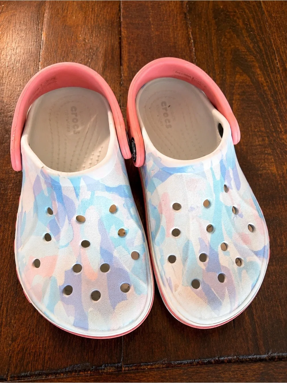 Crocs Kids Pastel Camo Clogs Pink Strap Size C9